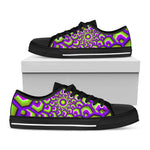 Green Hive Moving Optical Illusion Black Low Top Sneakers