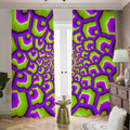 Green Hive Moving Optical Illusion Dimout Pencil Pleat Curtains