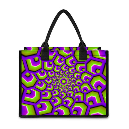 Green Hive Moving Optical Illusion Canvas Tote Bag