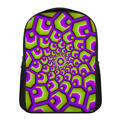 Green Hive Moving Optical Illusion Casual Backpack
