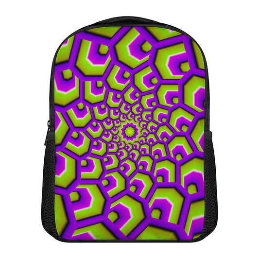 Green Hive Moving Optical Illusion Casual Backpack