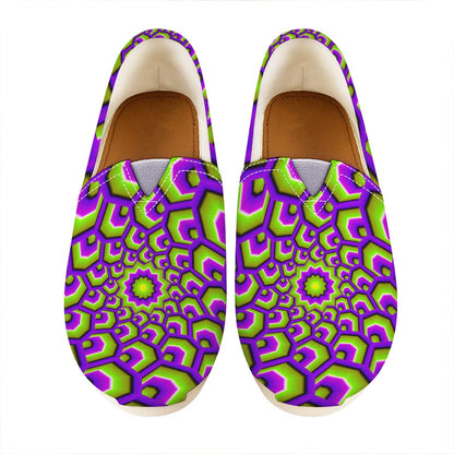 Green Hive Moving Optical Illusion Casual Shoes