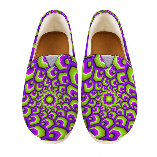 Green Hive Moving Optical Illusion Casual Shoes