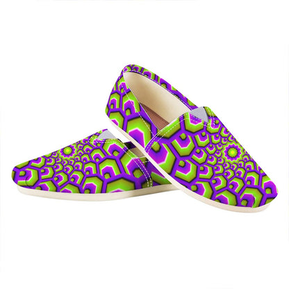 Green Hive Moving Optical Illusion Casual Shoes
