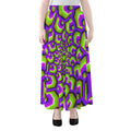 Green Hive Moving Optical Illusion Chiffon Maxi Skirt