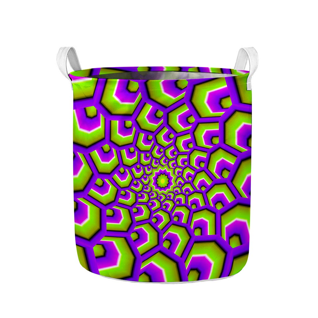 Green Hive Moving Optical Illusion Collapsible Laundry Basket