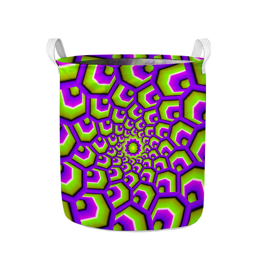 Green Hive Moving Optical Illusion Collapsible Laundry Basket