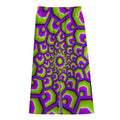 Green Hive Moving Optical Illusion Cotton Front Slit Maxi Skirt