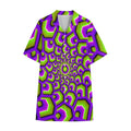 Green Hive Moving Optical Illusion Cotton Hawaiian Shirt