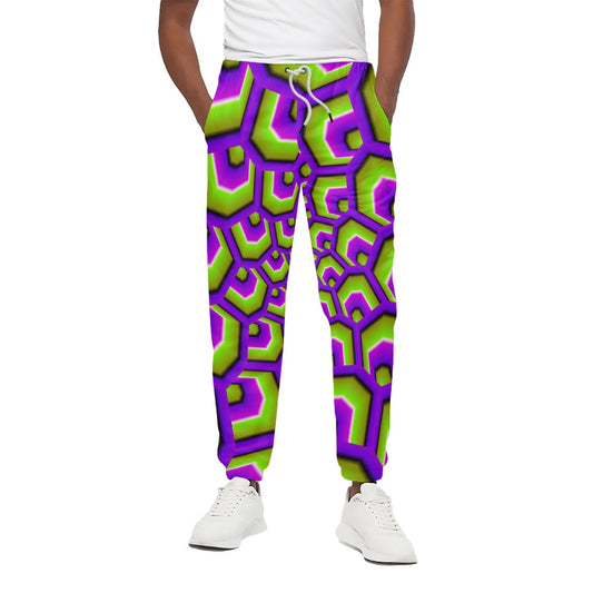 Green Hive Moving Optical Illusion Cotton Pants