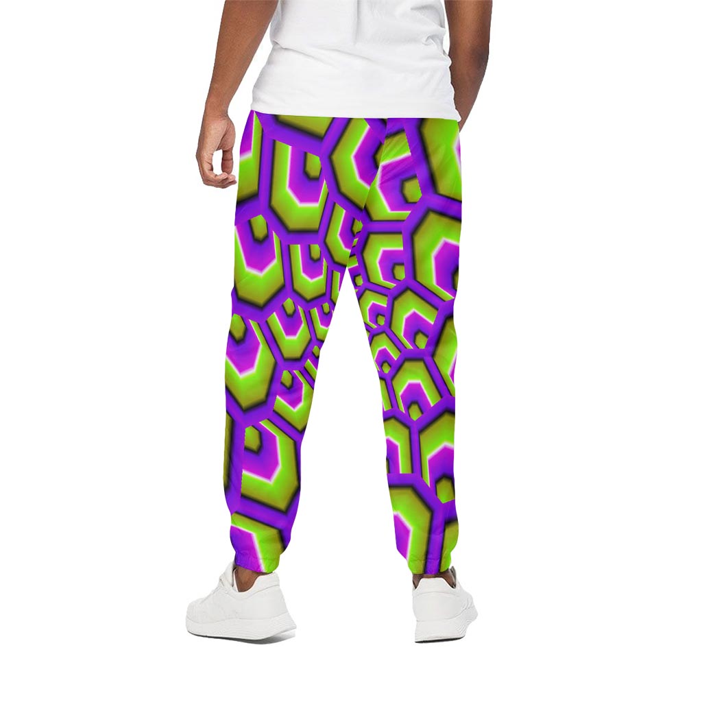 Green Hive Moving Optical Illusion Cotton Pants