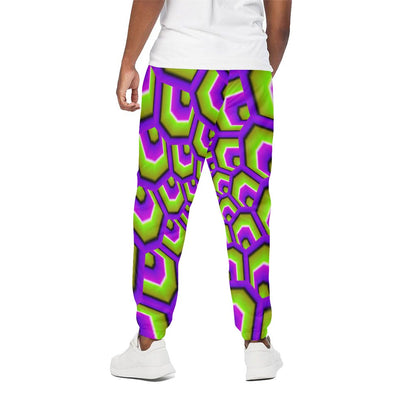 Green Hive Moving Optical Illusion Cotton Pants