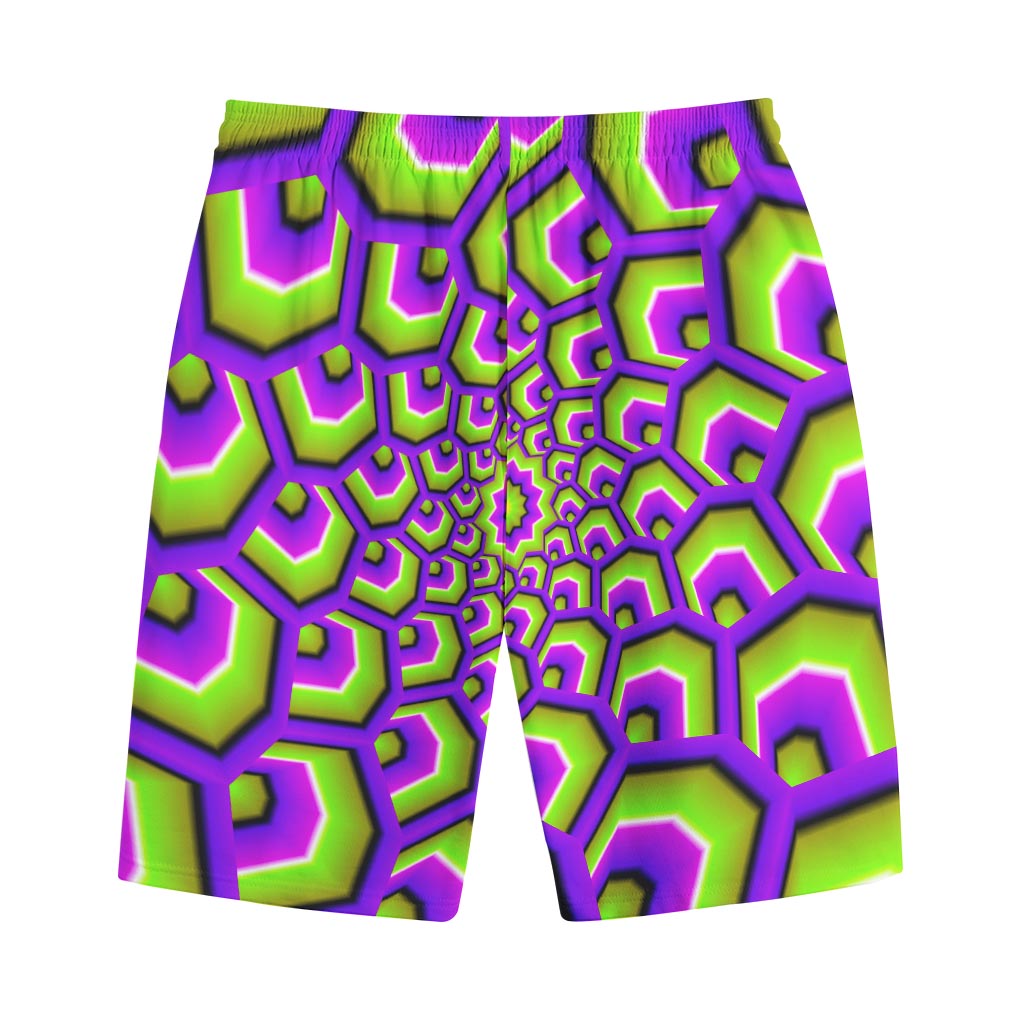 Green Hive Moving Optical Illusion Cotton Shorts