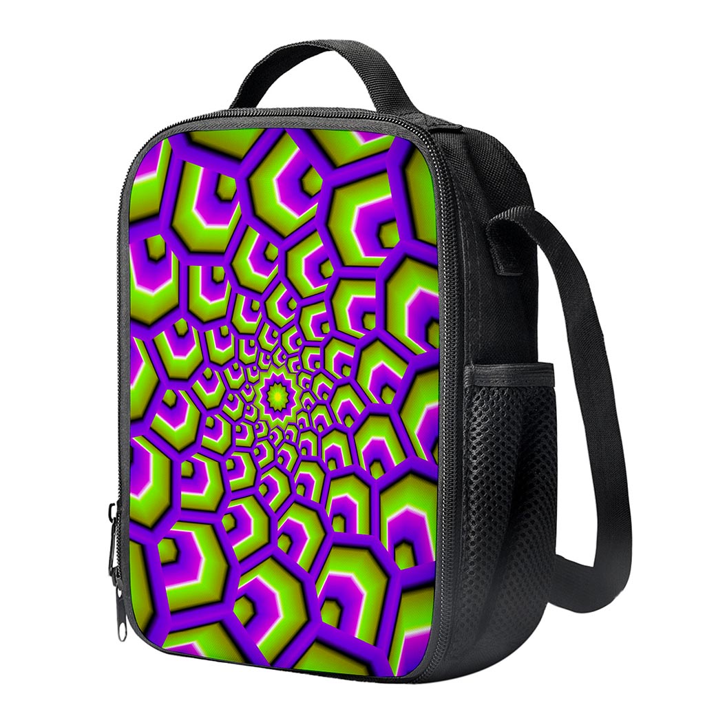 Green Hive Moving Optical Illusion Crossbody Lunch Bag