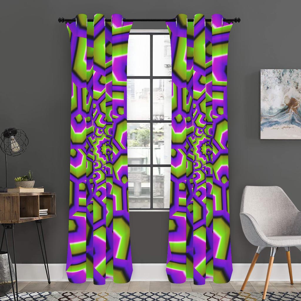 Green Hive Moving Optical Illusion Curtain