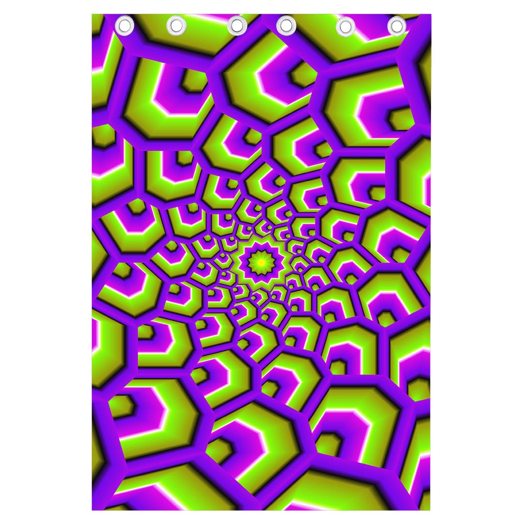 Green Hive Moving Optical Illusion Curtain