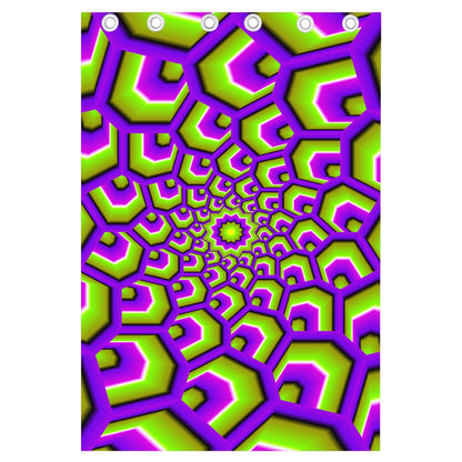 Green Hive Moving Optical Illusion Curtain