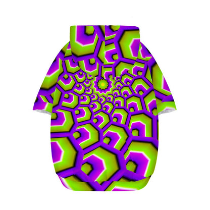 Green Hive Moving Optical Illusion Dog Zip Up Hoodie