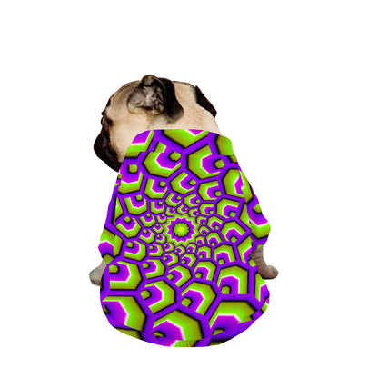 Green Hive Moving Optical Illusion Dog Zip Up Jacket