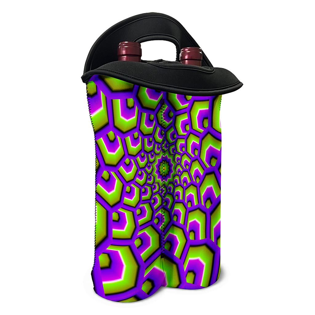 Green Hive Moving Optical Illusion Double Neoprene Wine Tote