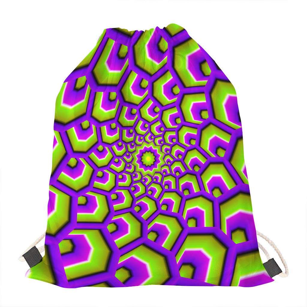 Green Hive Moving Optical Illusion Drawstring Bag