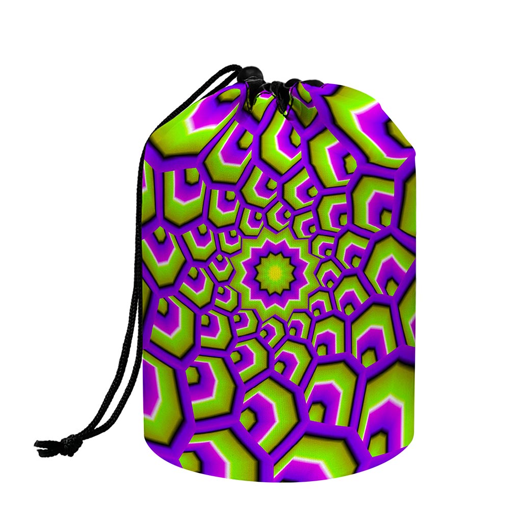 Green Hive Moving Optical Illusion Drawstring Makeup Bag