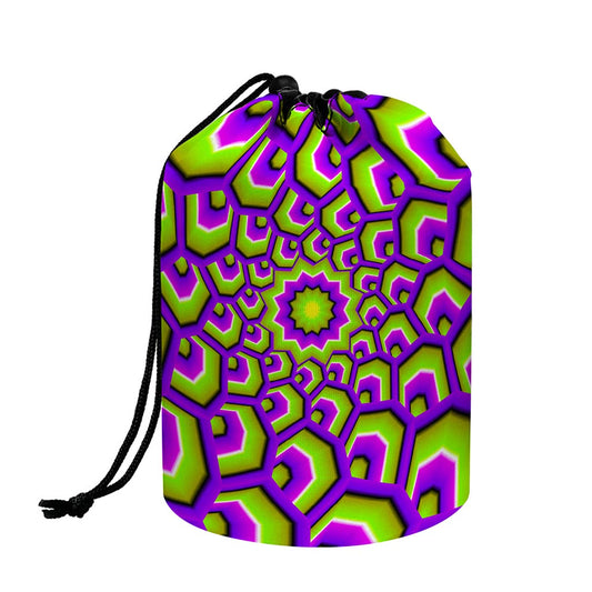 Green Hive Moving Optical Illusion Drawstring Makeup Bag