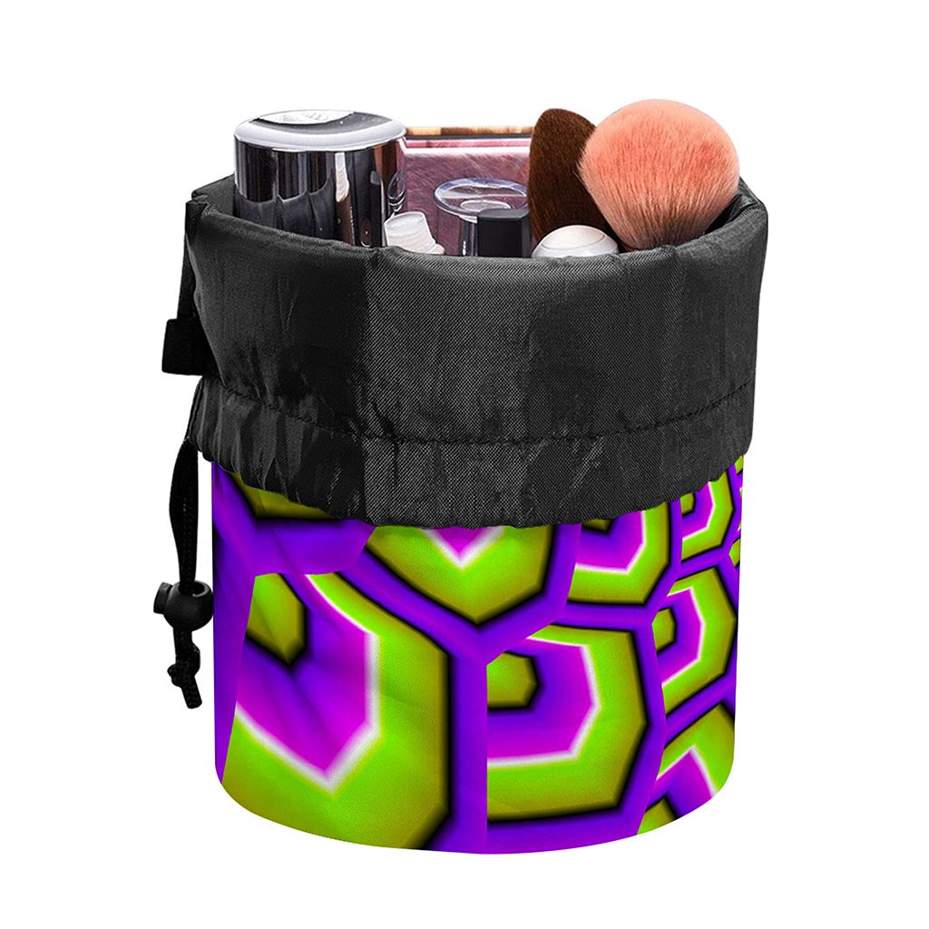 Green Hive Moving Optical Illusion Drawstring Makeup Bag