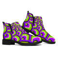 Green Hive Moving Optical Illusion Flat Ankle Boots