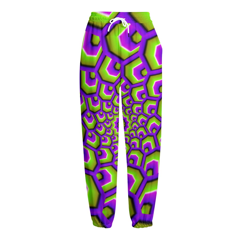 Green Hive Moving Optical Illusion Fleece Lined Knit Pants
