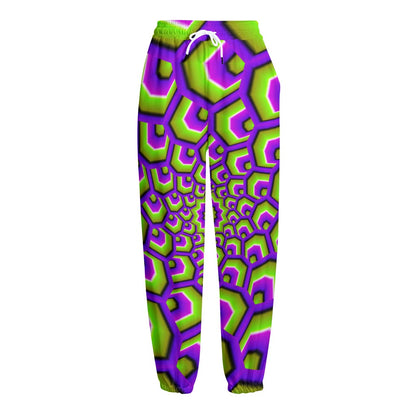Green Hive Moving Optical Illusion Fleece Lined Knit Pants