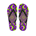 Green Hive Moving Optical Illusion Flip Flops