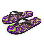 Green Hive Moving Optical Illusion Flip Flops
