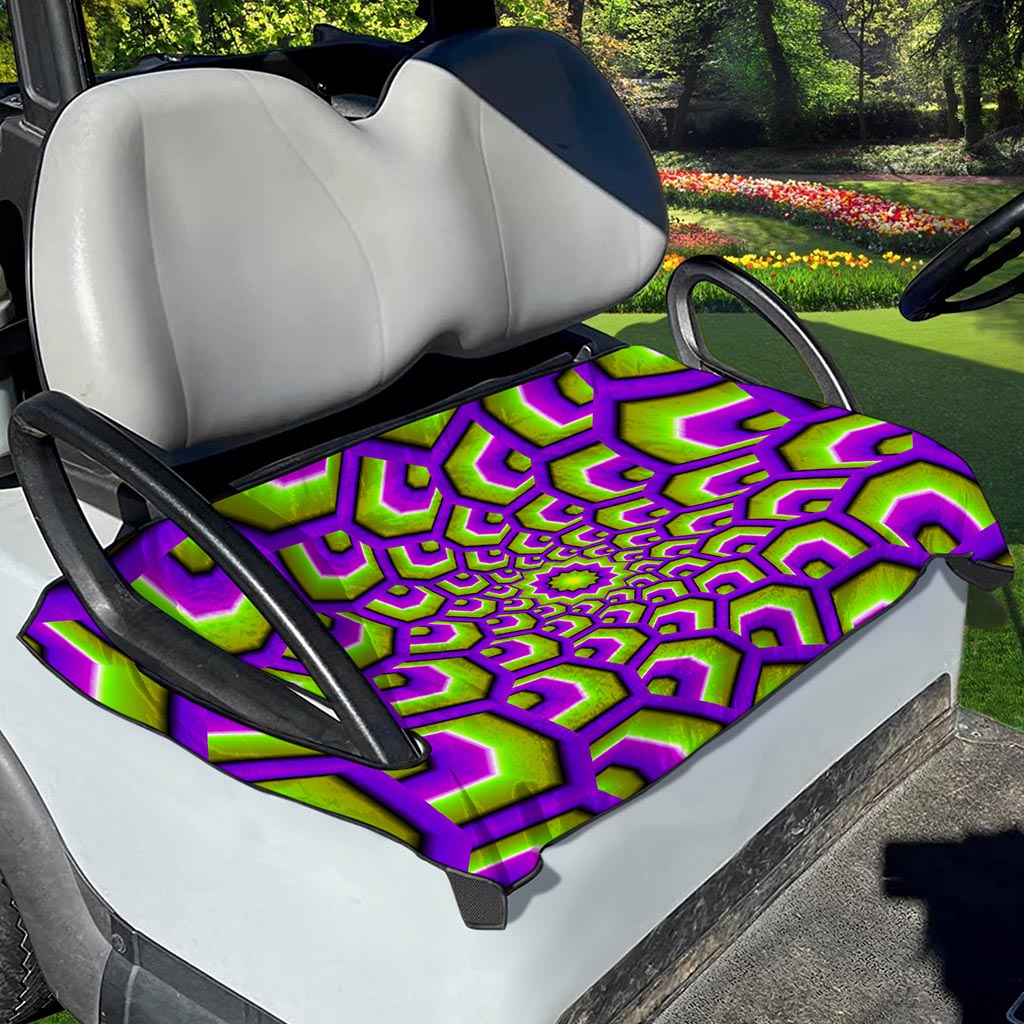 Green Hive Moving Optical Illusion Golf Cart Seat Cover