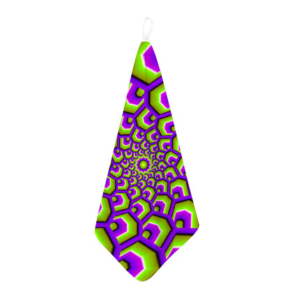 Green Hive Moving Optical Illusion Hand Towel