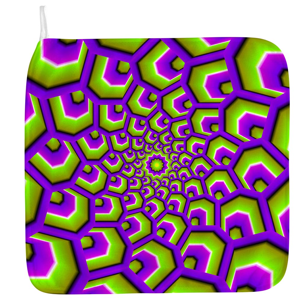 Green Hive Moving Optical Illusion Hand Towel