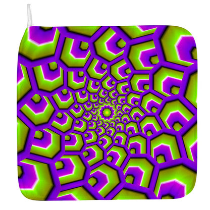 Green Hive Moving Optical Illusion Hand Towel
