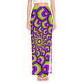 Green Hive Moving Optical Illusion High Slit Maxi Skirt