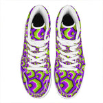 Green Hive Moving Optical Illusion High Top Leather Sneakers