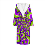 Green Hive Moving Optical Illusion Hooded Bathrobe