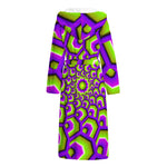 Green Hive Moving Optical Illusion Hooded Bathrobe