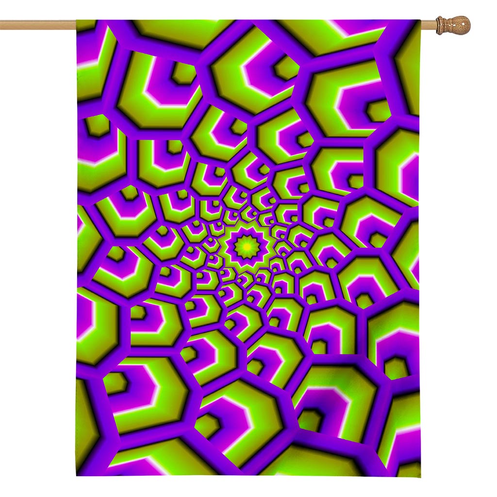 Green Hive Moving Optical Illusion House Flag