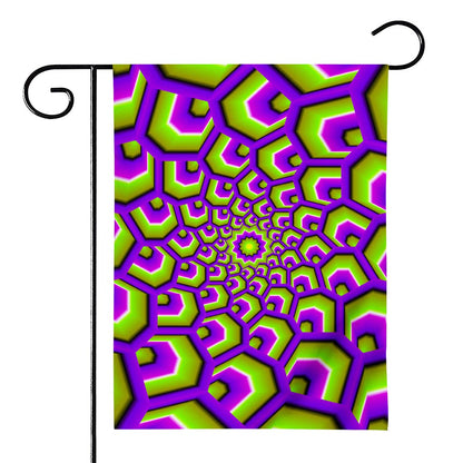 Green Hive Moving Optical Illusion House Flag