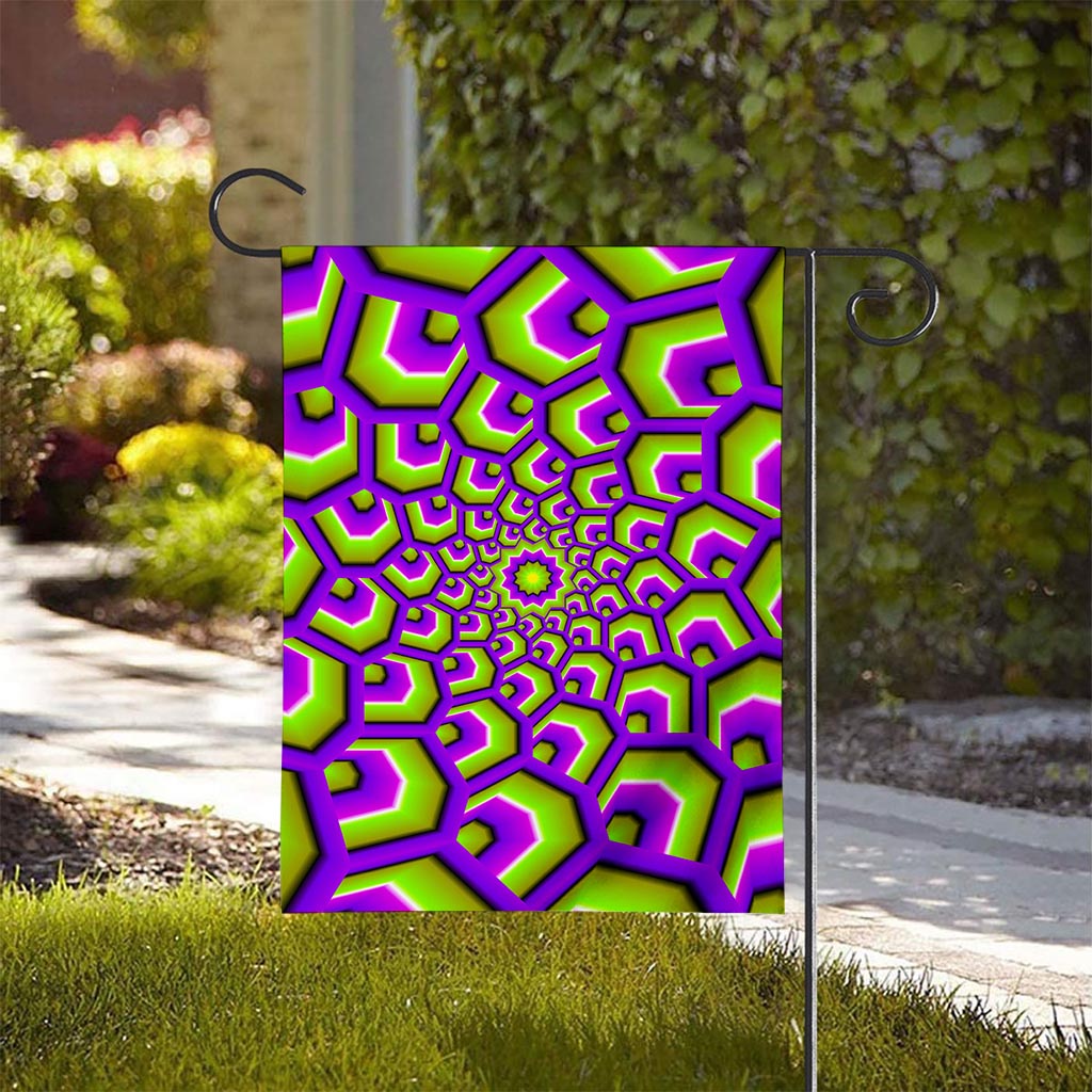 Green Hive Moving Optical Illusion House Flag