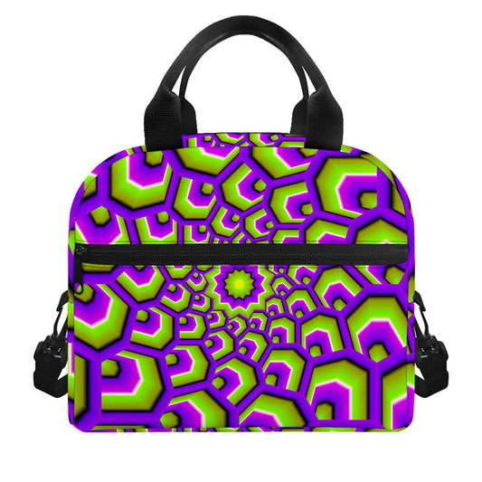 Green Hive Moving Optical Illusion Insulated Lunch Bag