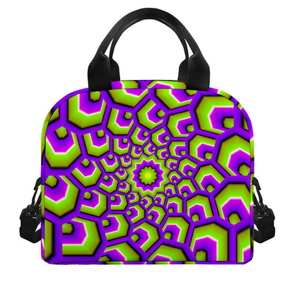 Green Hive Moving Optical Illusion Insulated Lunch Bag