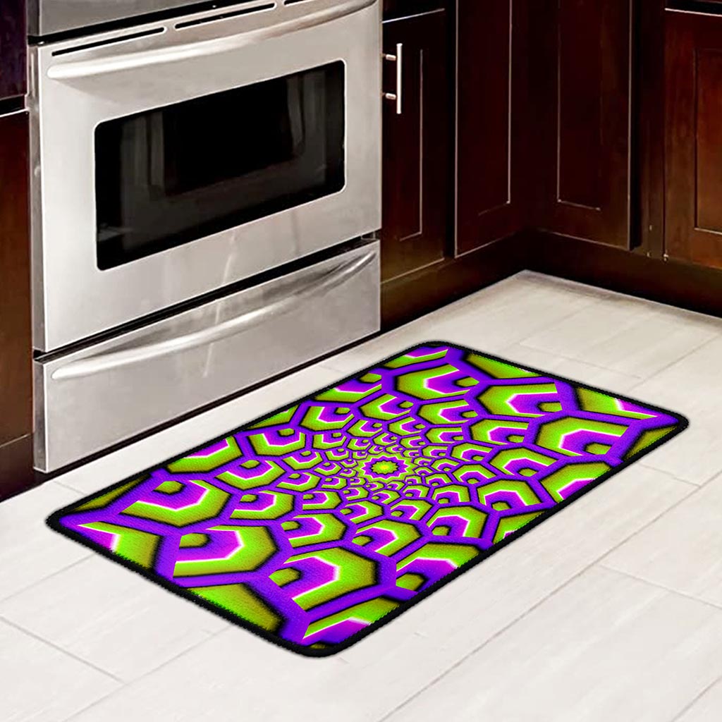 Green Hive Moving Optical Illusion Kitchen Mat