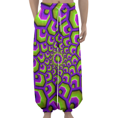 Green Hive Moving Optical Illusion Lantern Pants