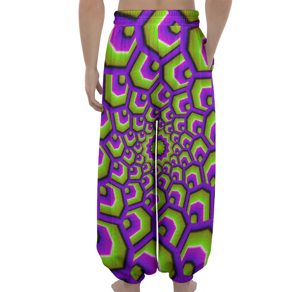 Green Hive Moving Optical Illusion Lantern Pants