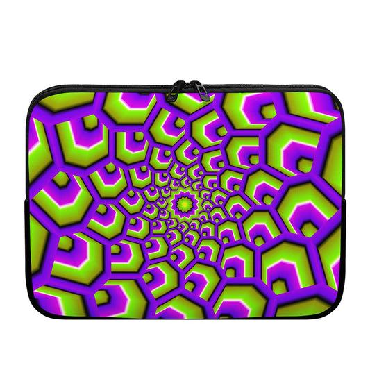 Green Hive Moving Optical Illusion Laptop Sleeve